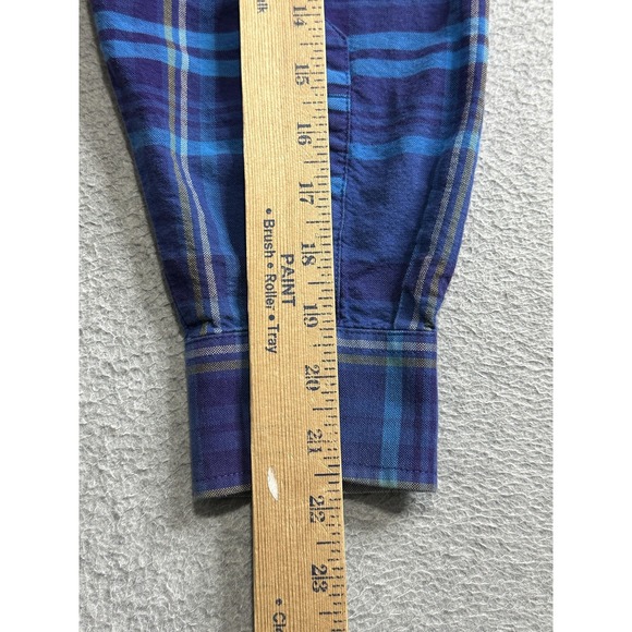 Wrangler‎ 20X Shirt Mens Medium Blue Plaid Button Down Western Cowboy Casual - Picture 9 of 10